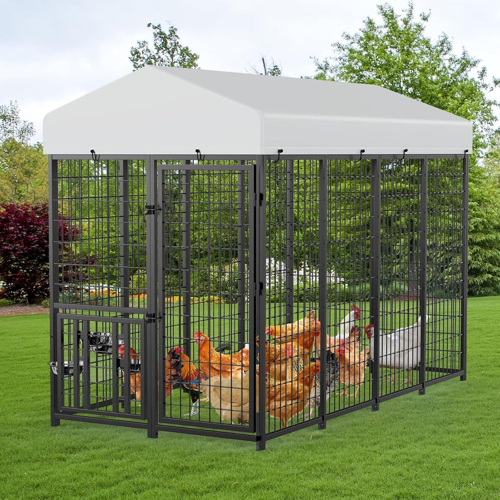 Advanced Series Metal Chicken Coop Run, 8L x 4W x 5.6H ft
