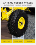 Snow Shovel with Wheels, 29" Wide 18" Long Snow Plow Shovel Angle & Height Adjustable Padded Handle Efficient Snow