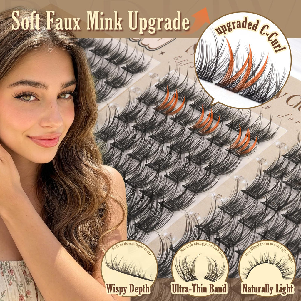 Natural Lash Clusters Wispy Eyelash Clusters 162pcs Lash Extensions