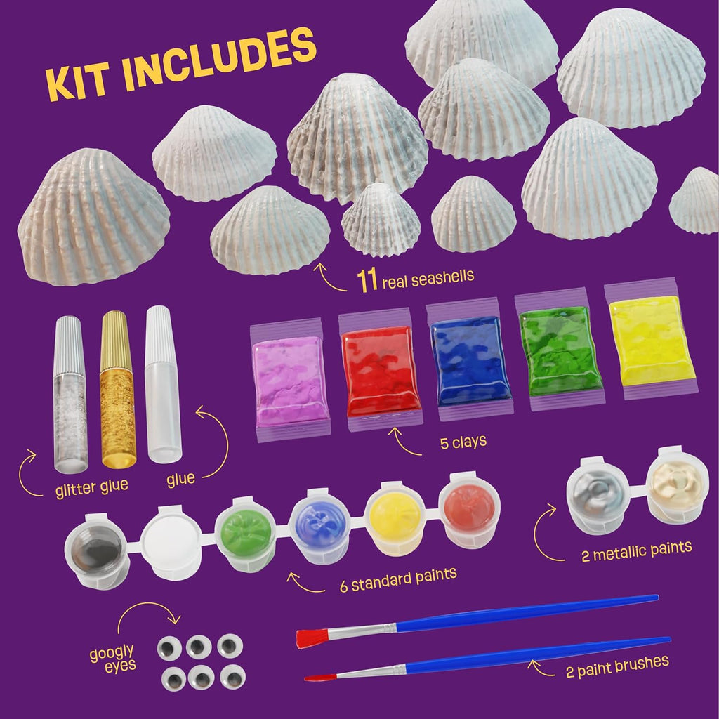 Shell Painting Craft Kit for Kids - Craft Activities Kits - Arts & Crafts | Gifts for Boys and Girls Ages 6-8, 8-12