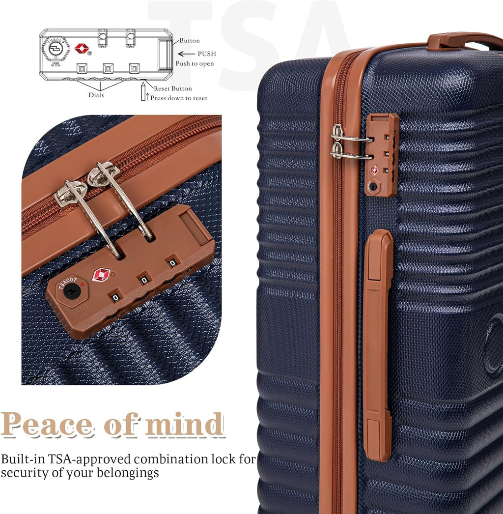 Carry on Luggage 22x14x9 Airline Approved, Suitcases with Wheels Hardshell, Lightweight Hardside Luggage Set with TSA