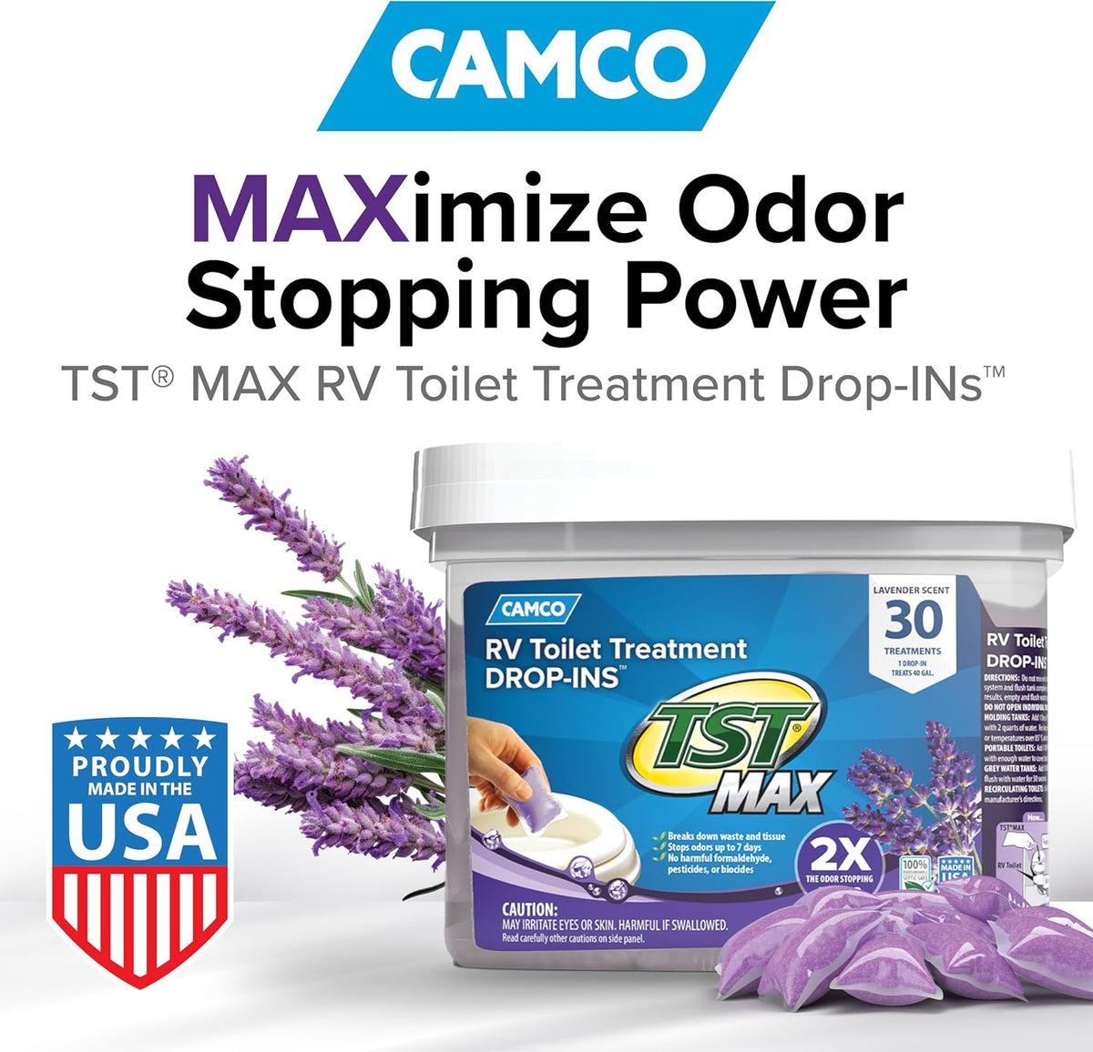 TST MAX RV Toilet Treatment Drop-INs - Control Unwanted Odors and Break Down Waste and Tissue - Septic Tank Safe
