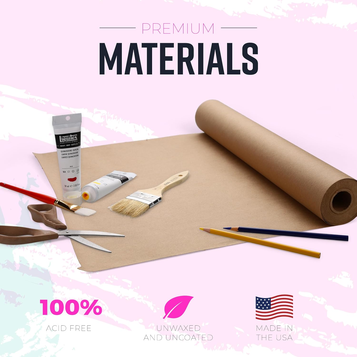 36" x 2,400" (200') Brown Kraft Paper Roll - Made in USA - Craft Paper for Banner Bulletin Board Art Table Covering