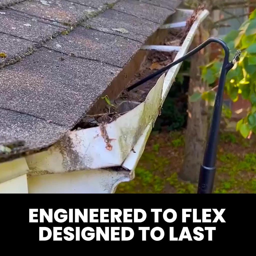 The Gutter Cleaning Tool Attachment – Cleans, Unclogs Gutters and Downspouts from Ground – Ladder Free Roof Leaf
