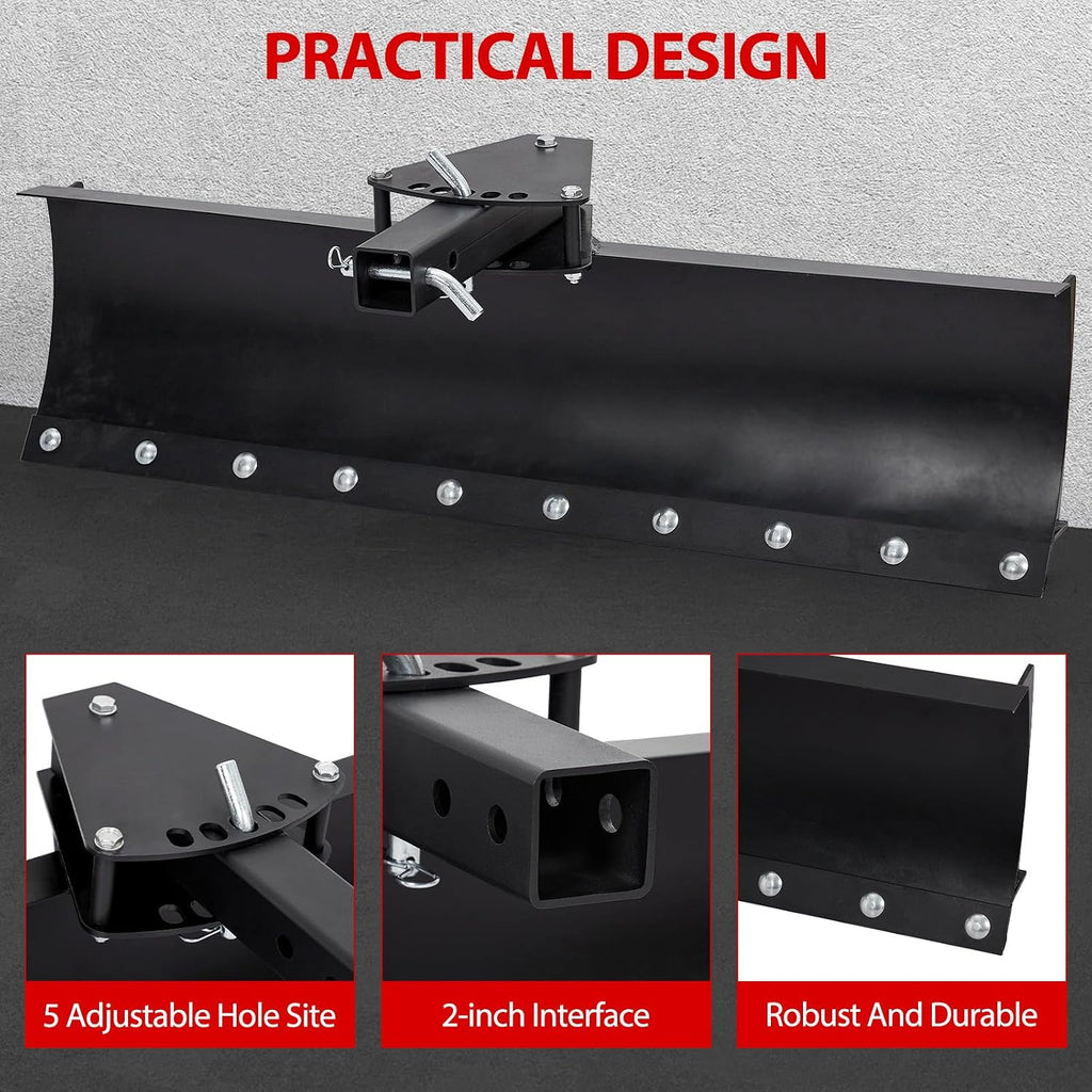 ATV Scraper Blade Implement, 2 Behind Grader Blade with 2inch Hitch Receiver,Fits for ATV UTV Implement Lift and Lawn