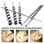 7/8 Inch x 12 Inch Long Ship Auger Drill Bit Set for Wood