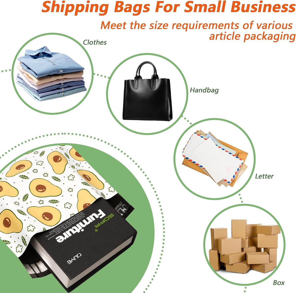 Poly Mailers 10x13 Inch, 25 Pack, Avocado Self-Seal Shipping Bags