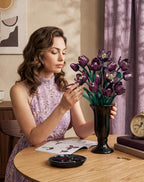 Dark Purple Tulip Flowers Building Set Botanical Bouquet for Her