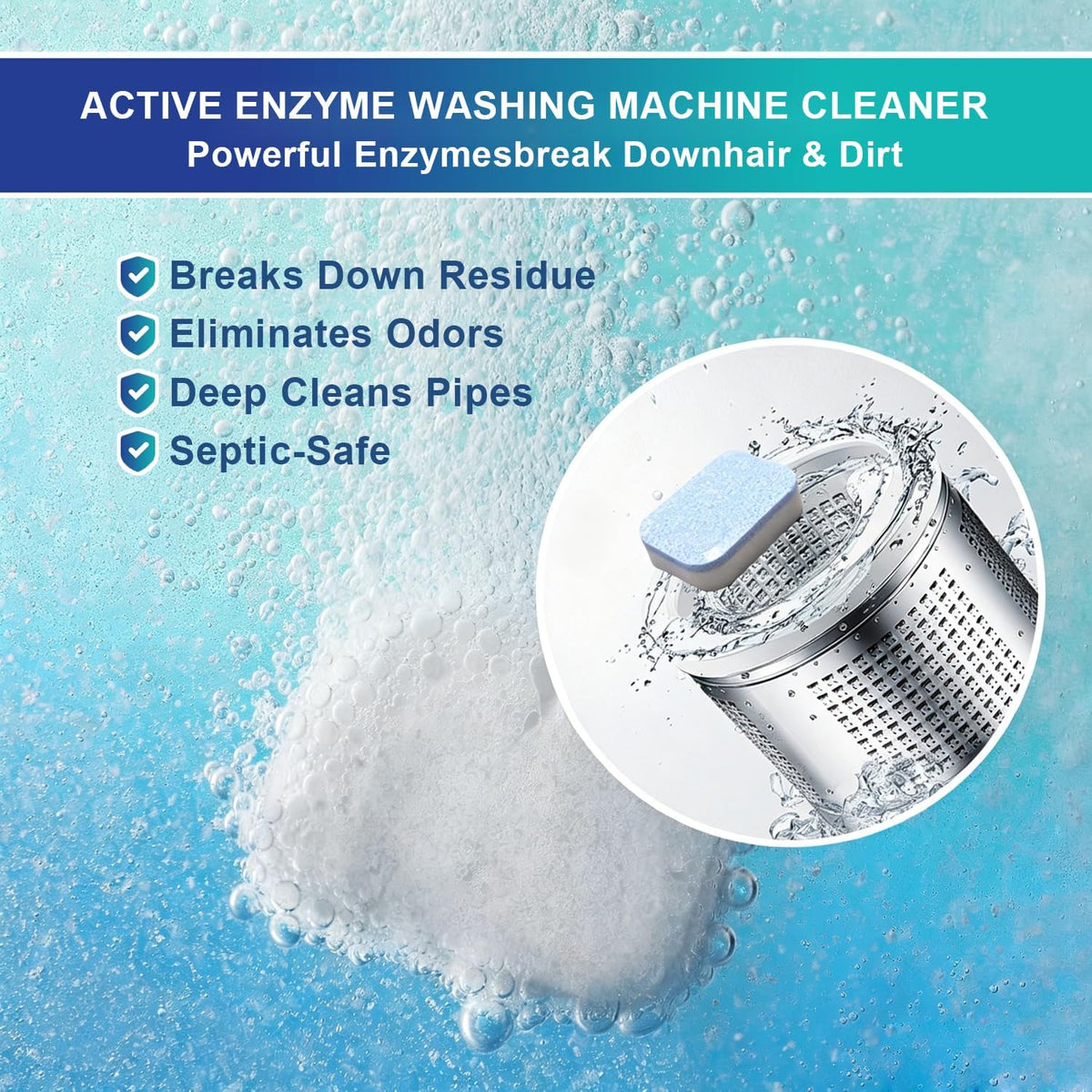 Washing Machine Cleaner Tablets 24 Pack – Deep Cleaning Descaler