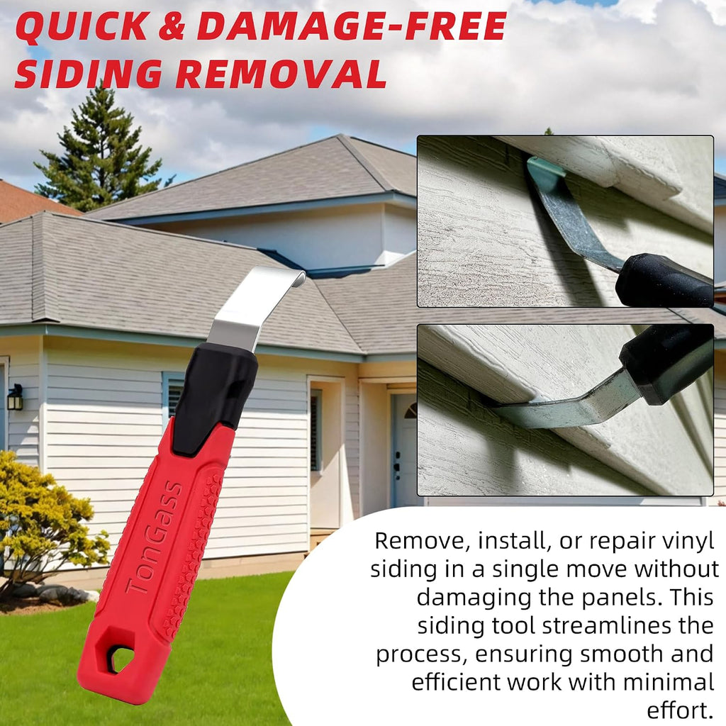 Vinyl Siding Removal Tool with Extra Long Non-Slip Grip Handle
