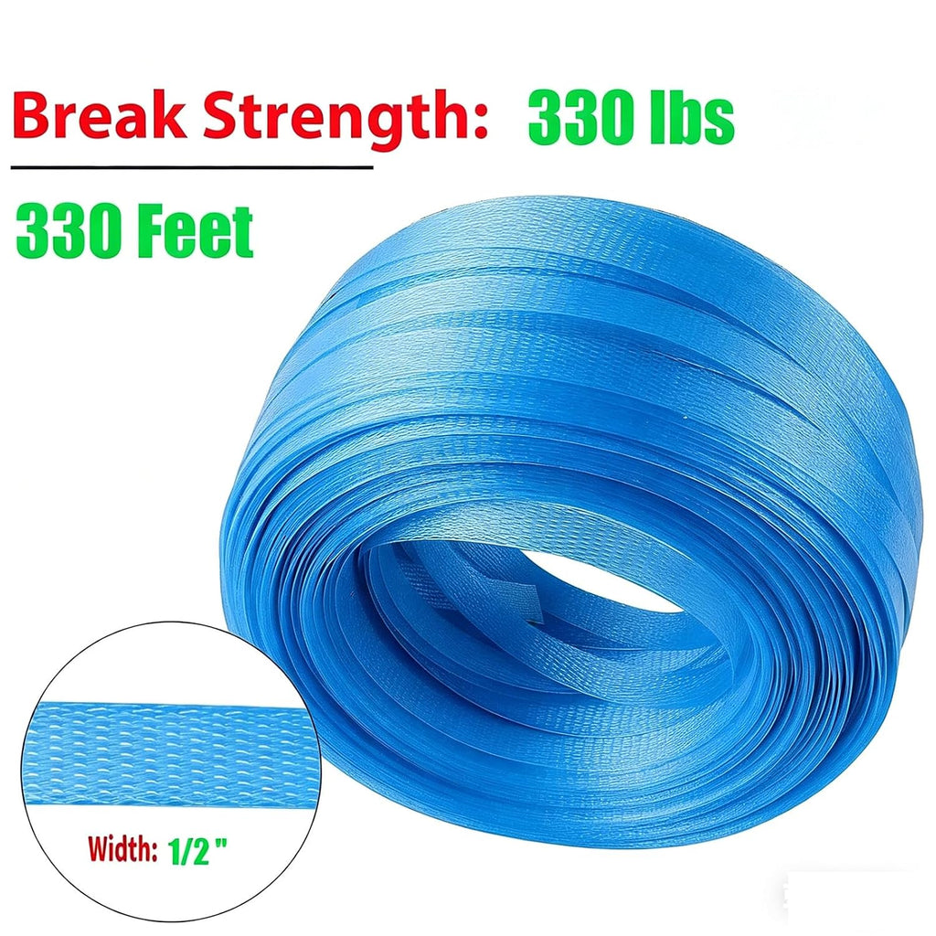 Plastic Packaging Banding Strapping Kit, 330' x 1/2'' Polypropylene Straps
