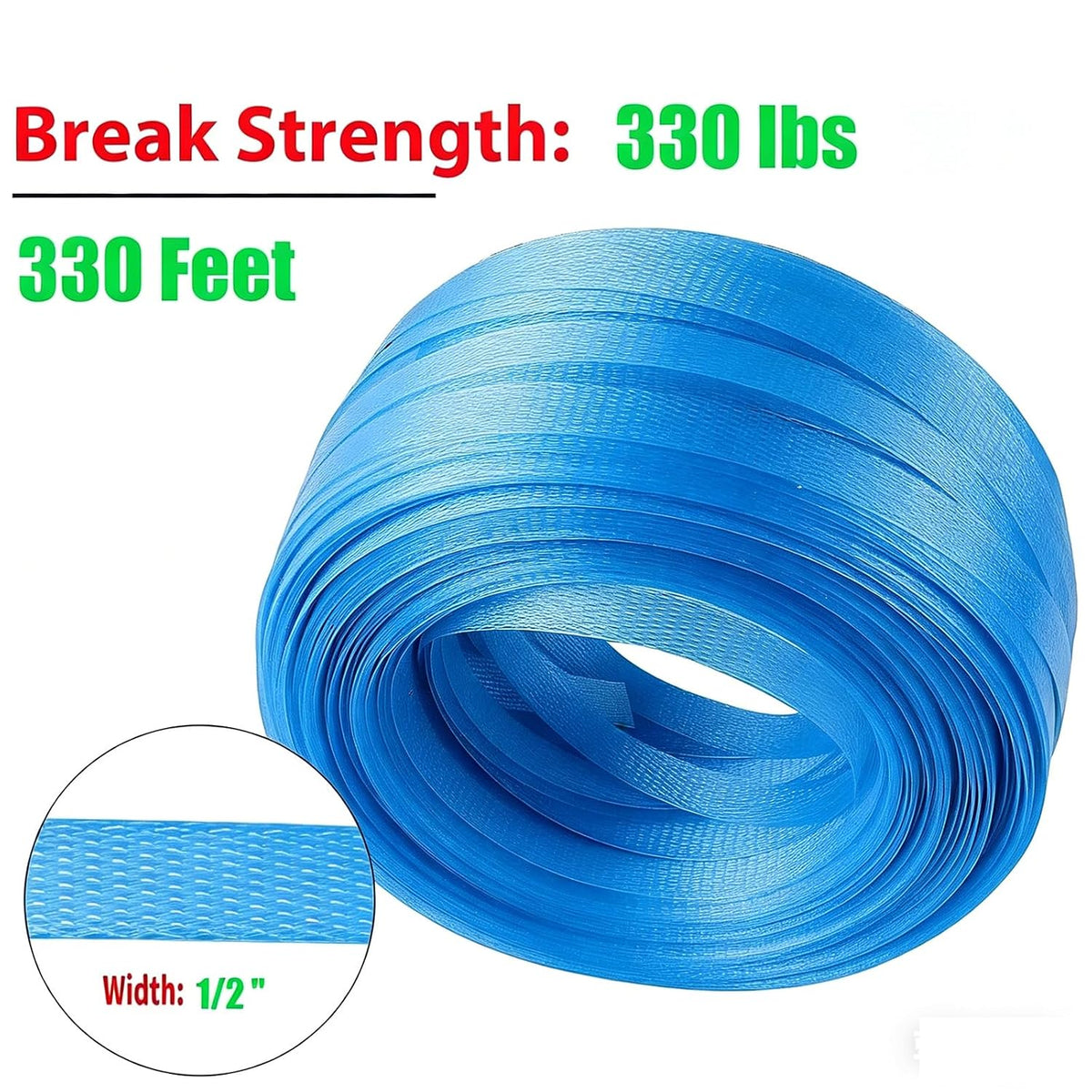 Plastic Packaging Banding Strapping Kit, 330' x 1/2'' Polypropylene Straps