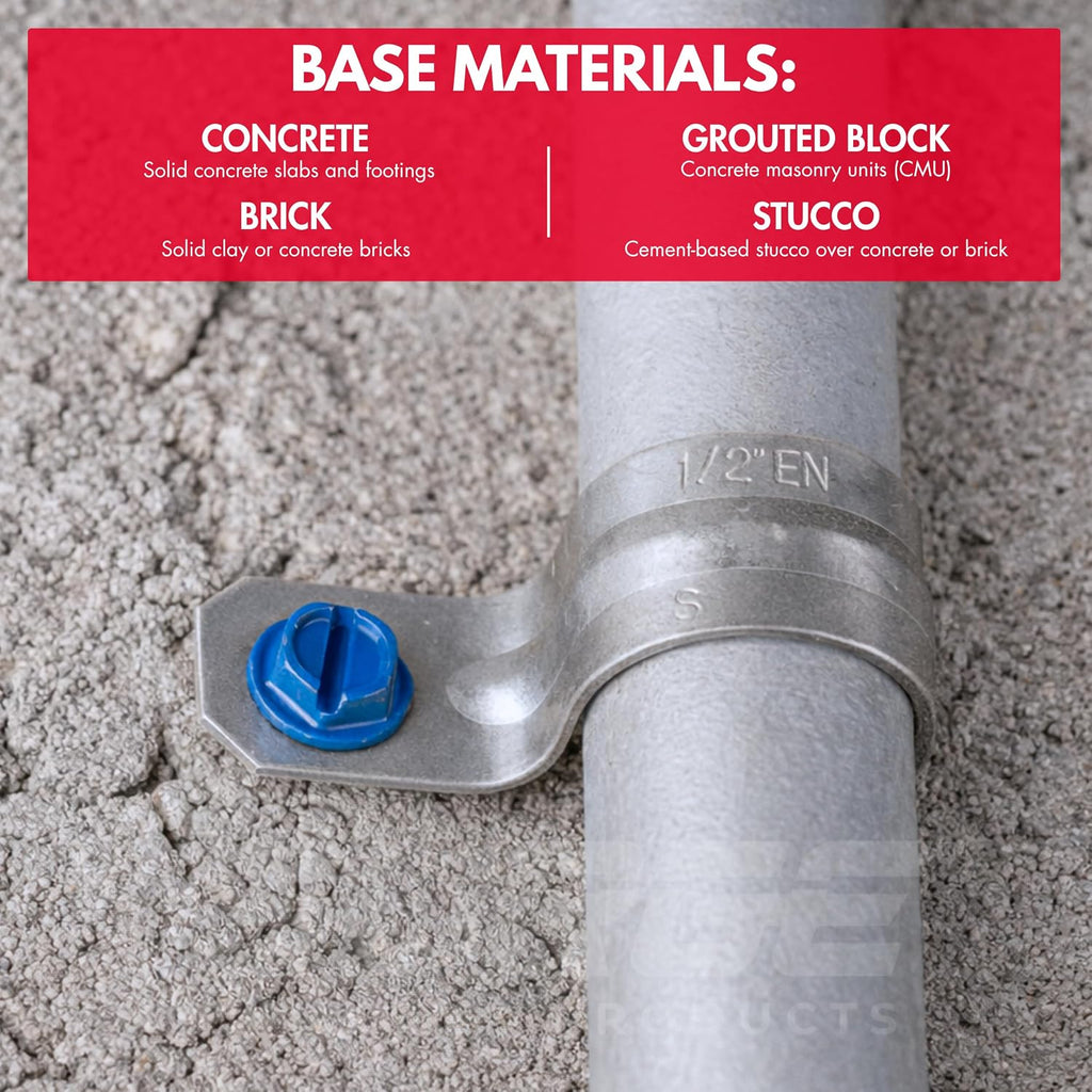 3/16" x 1-1/4" Hex Head Blue Concrete Screws with Drill Bit (Box of 100) | 3/16 Concrete Screws | Hex Masonry Screws
