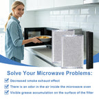 3 Pack Microwave Grease & Charcoal Filter Kit, Compatible with GE Model
