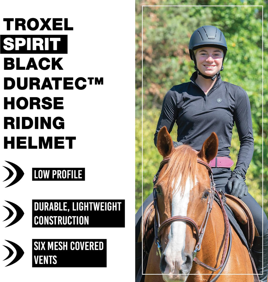 Spirit Duratec Full Coverage Horse Riding Helmet, Adjustable Fit