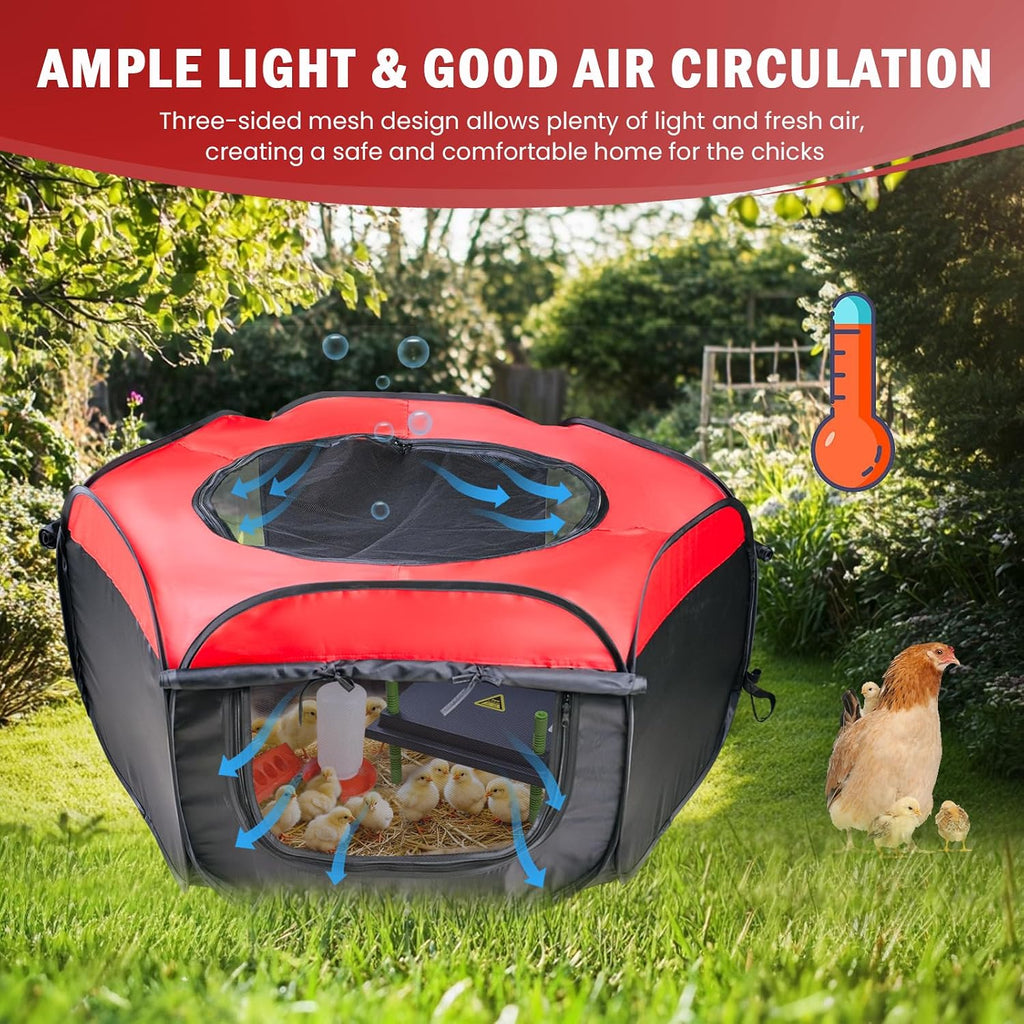 Brooder Box for Chick Starter Kit with 10x 12” Brooder Heating Plate