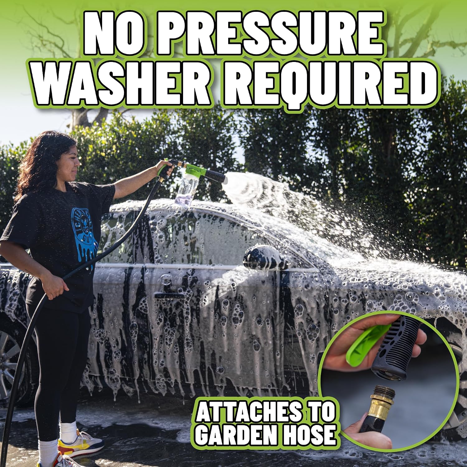 Foam Blaster 6 Foam Gun & Chenille Wash Mitt Kit, 2-Piece | Foam gun connects to any garden hose for thick suds
