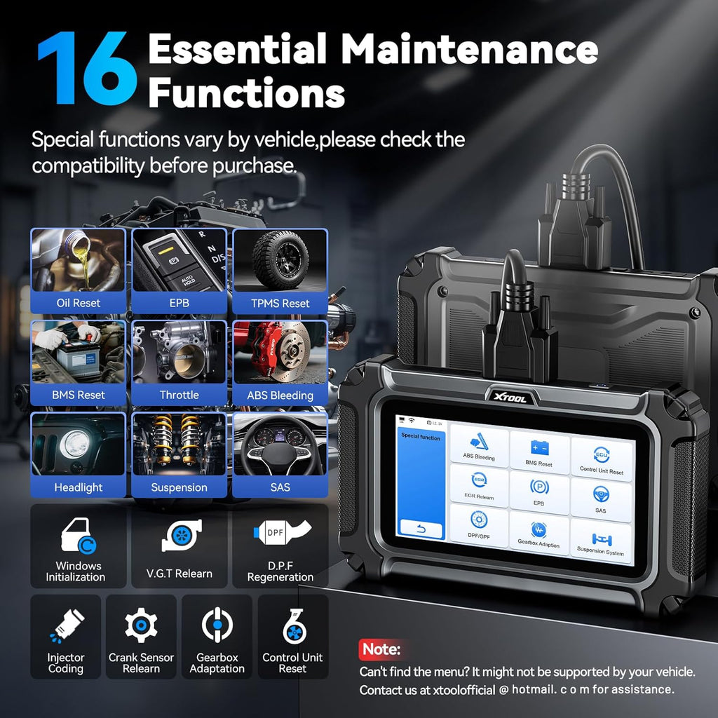 D5S OBD2 Scanner, 16 Resets, Engine ABS SRS Transmission Scan Tool | Car Scanner for EPB/Throttle/Crank Sensor