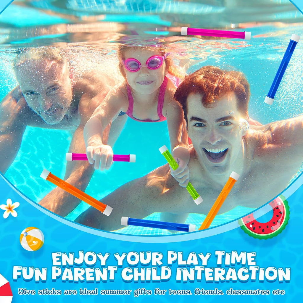 60 Pcs Diving Sticks Bulk Pool Toys with Numbers Underwater Training Pool Dive Stick for Kids Fast Sinking Gift