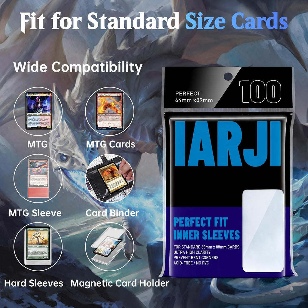 600ct Perfect Fit Sleeves, Perfect Fit Card Sleeves, Inner Sleeve for MTG | Exact Fits Sleeve for Double-Sleeving