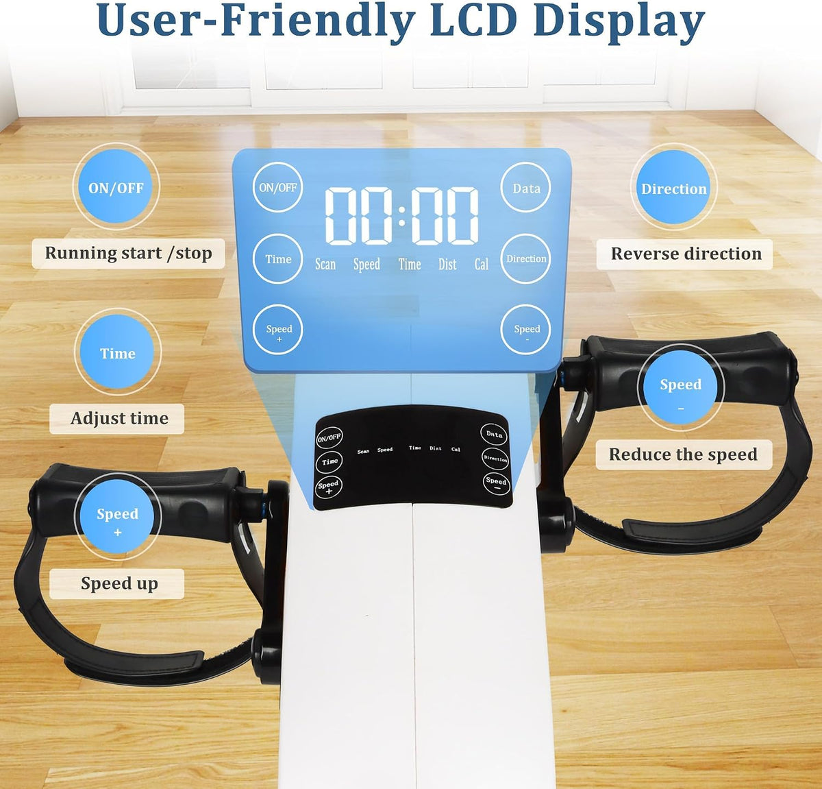 Motorized Pedal Exerciser for Seniors with Leg Support