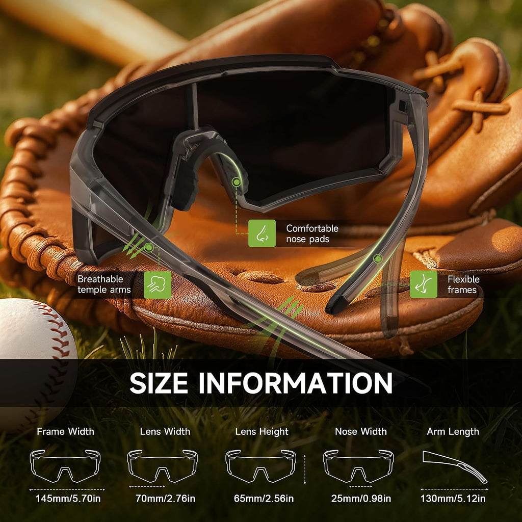 Sports Polarized Sunglasses Men Women for Running Baseball Hiking | 3 Pack Lightweight Sun Glasses with UV Protection