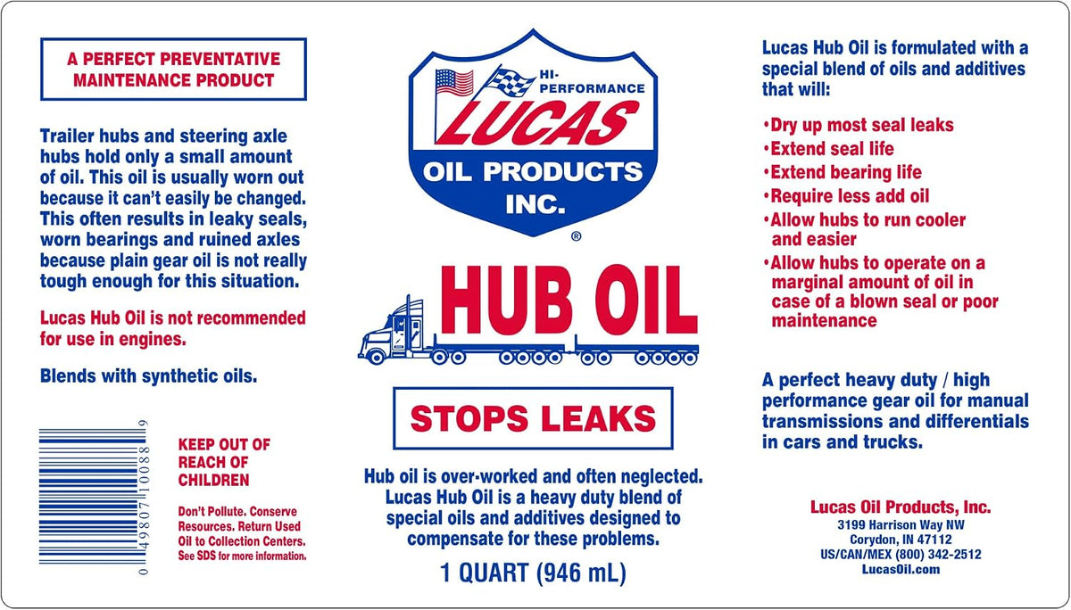 Lucas Oil 1 Qt. Hub Oil - 1 Each