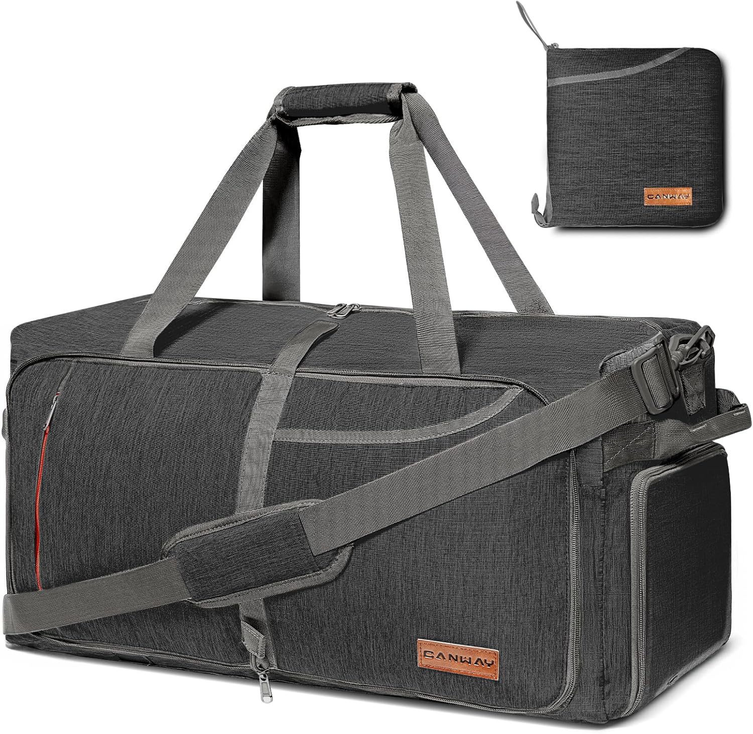 65L Travel Duffel Bag, Foldable Weekender Bag with Shoes Compartment for Men Women Water-proof & Tear Resistant