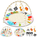 Tummy Time Mat - Comfortable Baby Floor Play Mat Activity Gym for 0-3-6-18 Months, 6 Developmental Zones with 5
