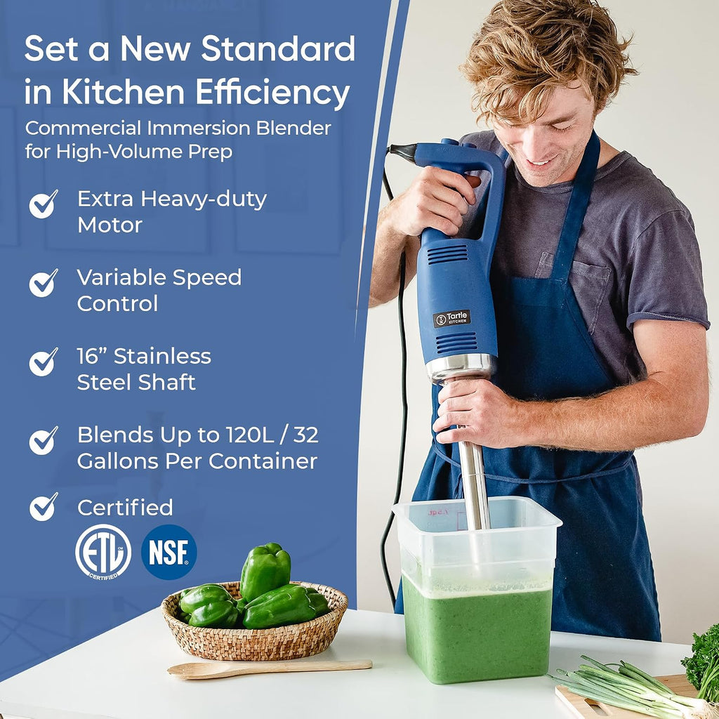 TK Commercial Immersion Blender 750W Heavy Duty for Restaurants - 16" Shaft