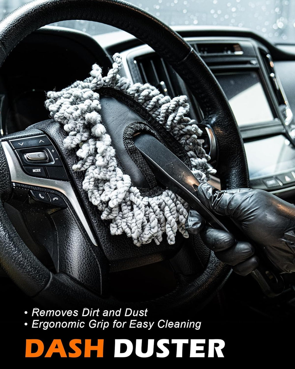 Windshield Cleaner Tool, 18Pcs Car Interior Detailing Brush Set, Inside Windshield Cleaning Kit with 200g Cleaning
