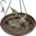 Hanging Metal Bird Bath Feeder Tray, 1.5L All Metal Wild Birdbath for Outdoor Backyard Garden, Squirrel Chew Proof