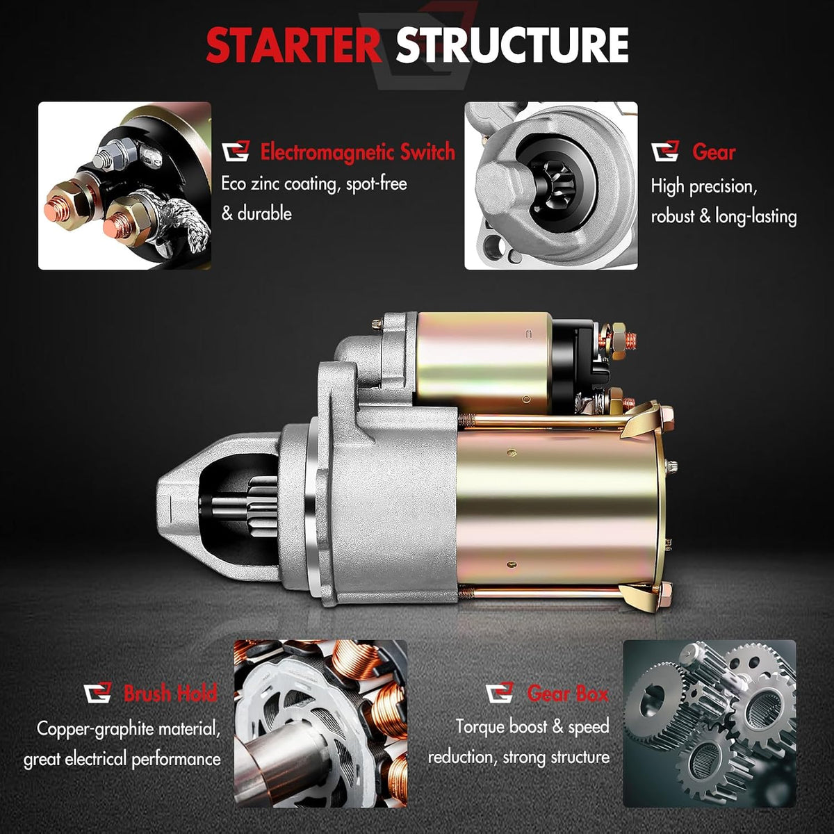 Starter for Saturn for LW200 2.2L 2001-2003, for Vue 2.2L 2002-2006