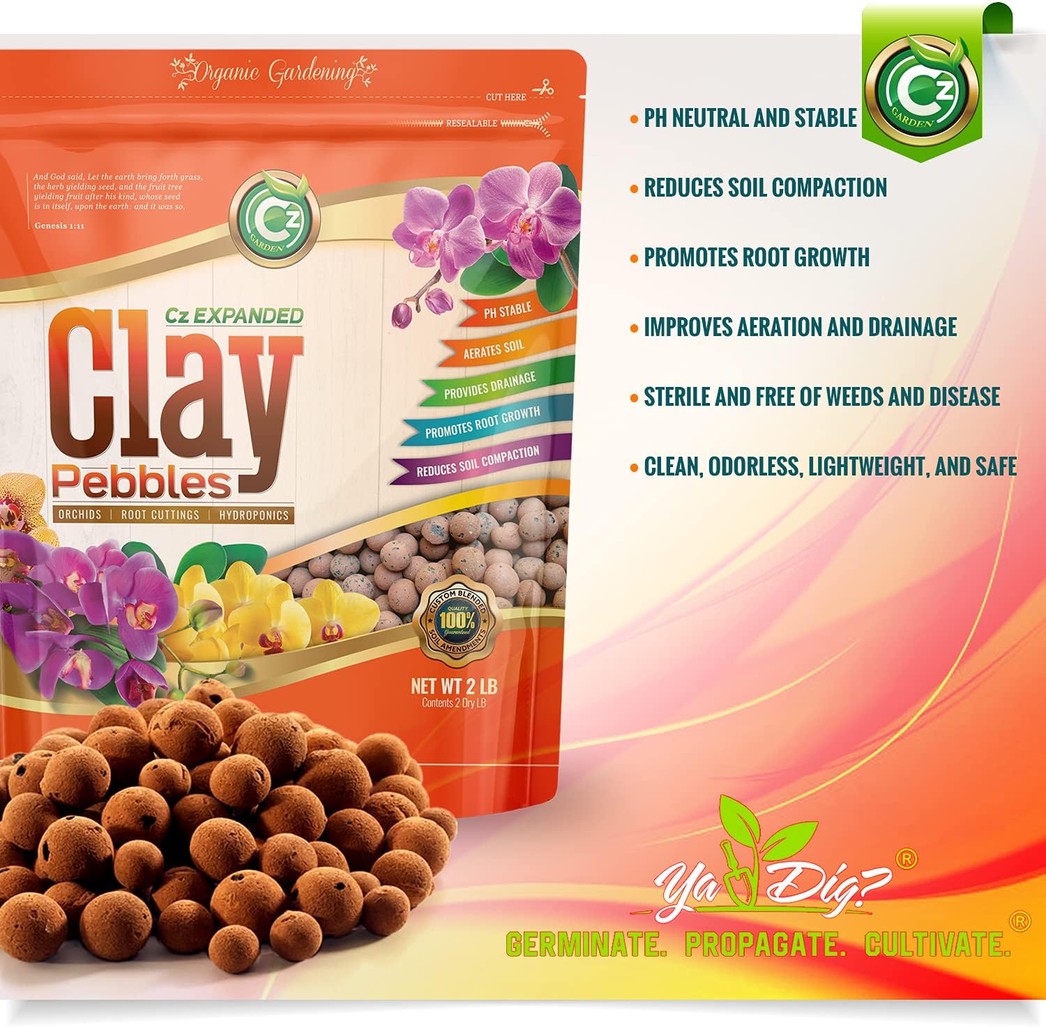 Expanded Clay Pebbles Grow Media for Orchids, NFT DWC Hydroponics, Aquaponics, Aquaculture LECA Plant Garden Soil