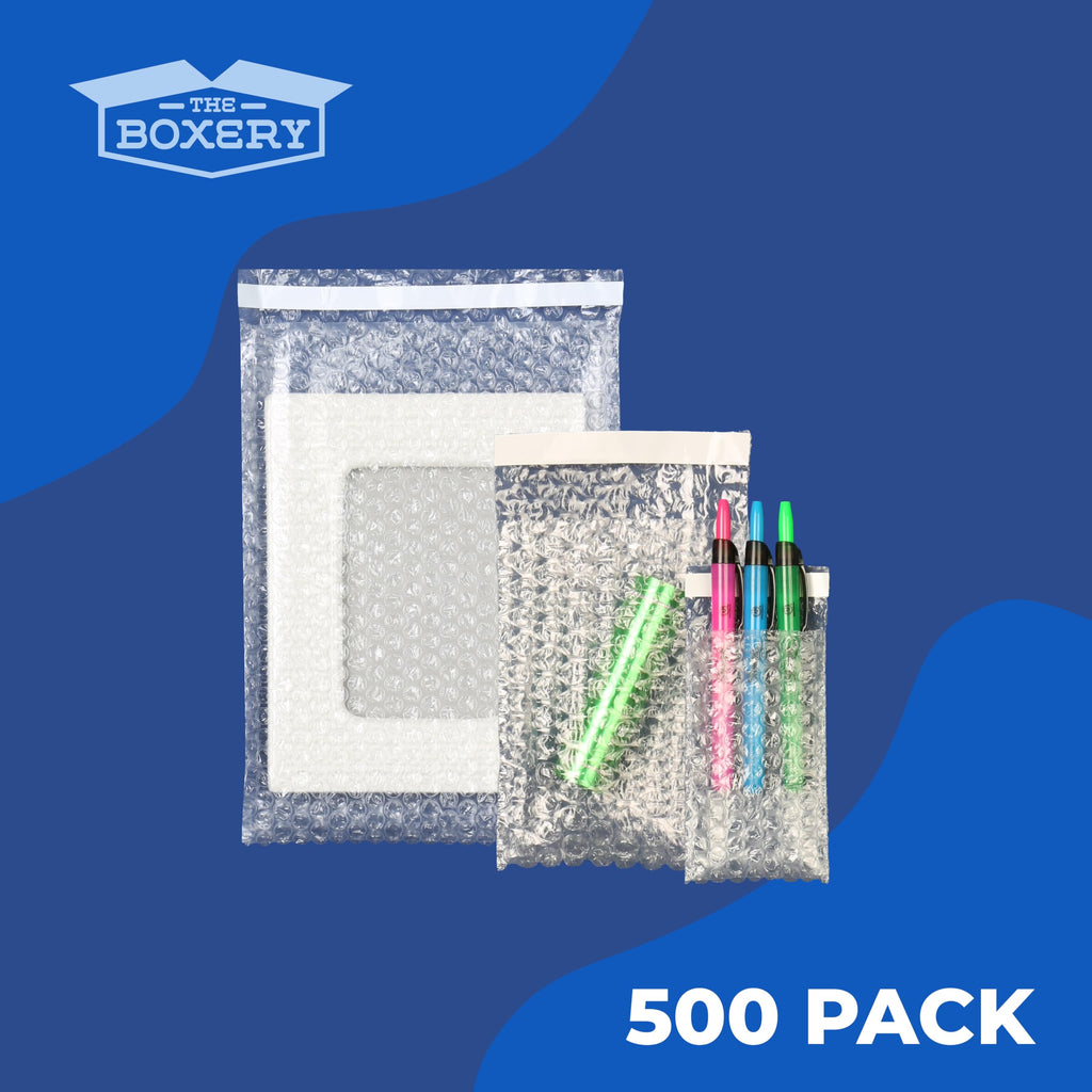 4x7.5" Clear Self-Sealing Bubble Out Bag Pouches, 500 Pack