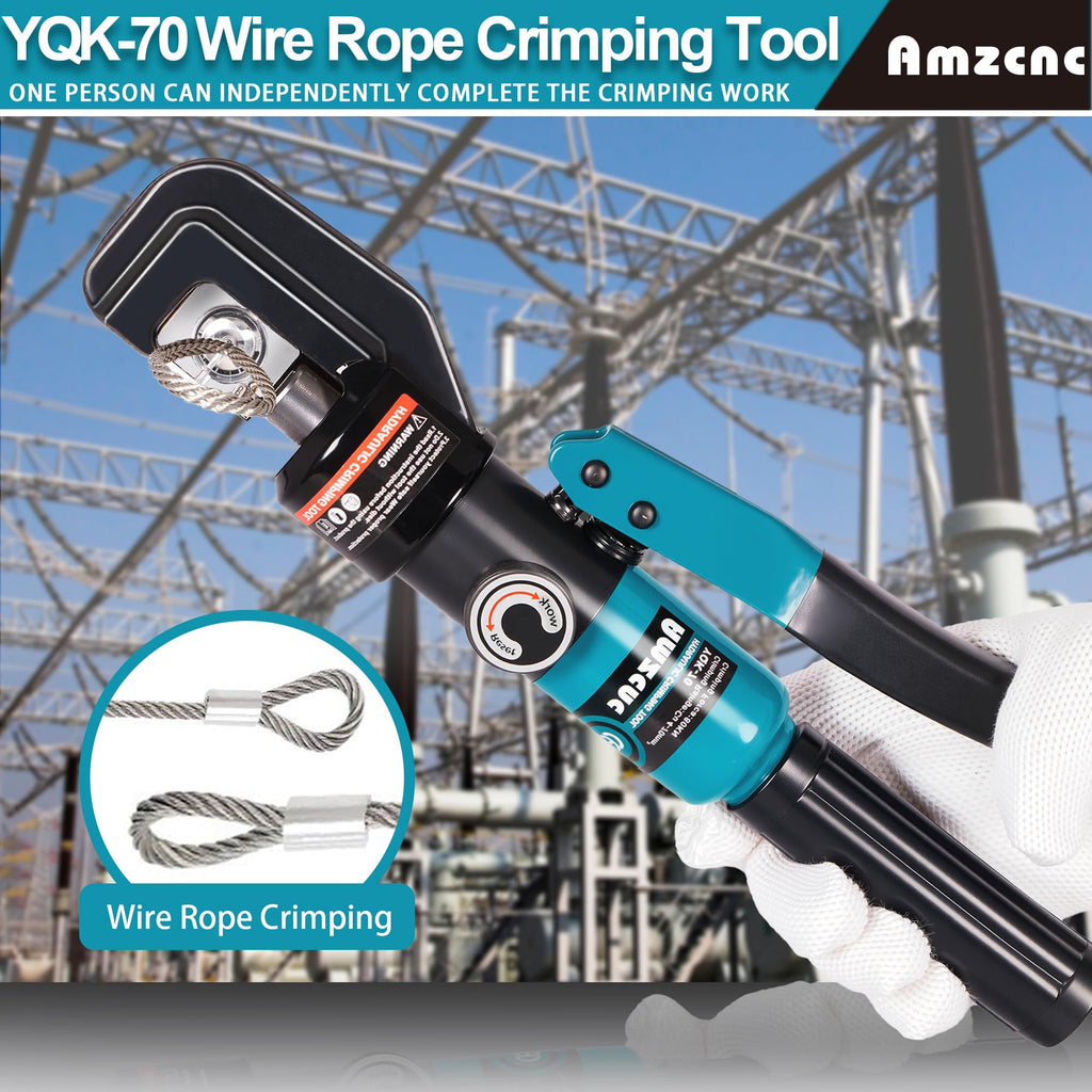 AMZCNC Wire Rope Crimping Tool Swaging Tool 3/64-3/16 Ferrules Cutter Kit