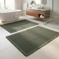 Set of 2 Waffle Bathroom Rugs, Non Slip Absorbent Waffle Knit Bath Mat for Shower Floor, Tub and Bathroom Door, Ultra