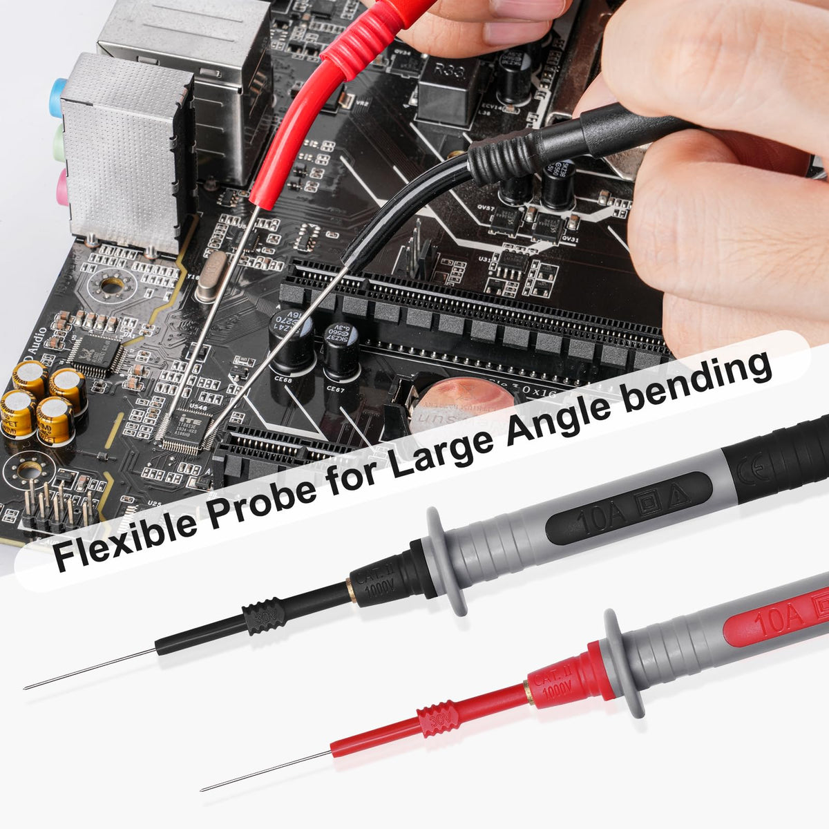EDGELEC 28 Pcs Multimeter Test Leads Kit with Replaceable Gold-Plated Multimeter Probes, Alligator Clips, Test Hooks,Back Probe Pins with Tool Bag
