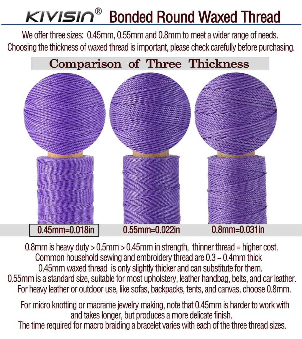 12 Trend-Inspired Colors 0.45mm Waxed Thread for Beading & Micro Macrame