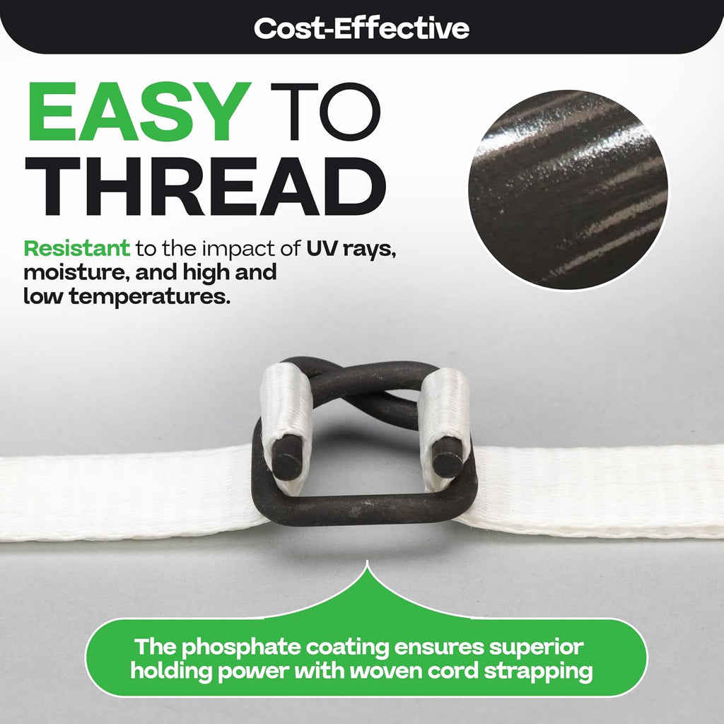 Cord Strapping Buckles 1/2", 1000-Pack - for Woven Cord Strap, USA-Made