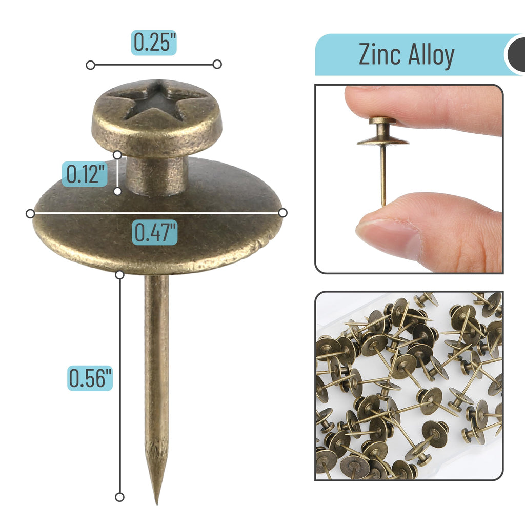 Double Headed Picture Hanging Nails, 80 Pack, Bronze