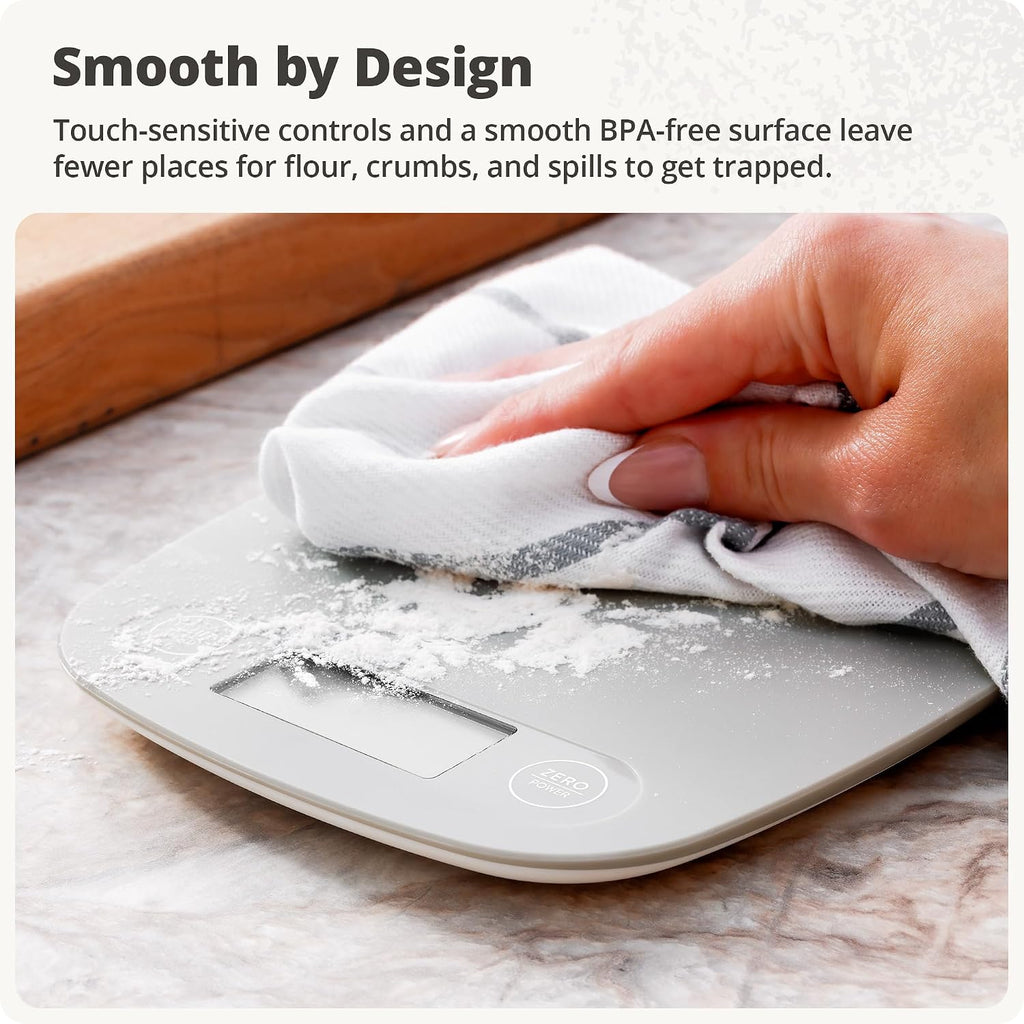 Food Scale, Slim & Compact Build, 1g Precision (Ash Gray)