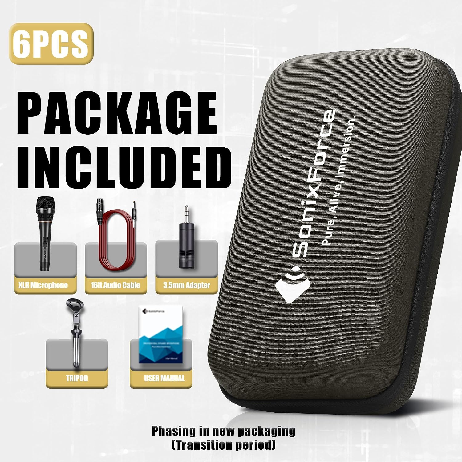 Dynamic Microphone - Professional Vocal Microphone for Singing - Handheld Wired Microphone with 16ft XLR to 1/4"