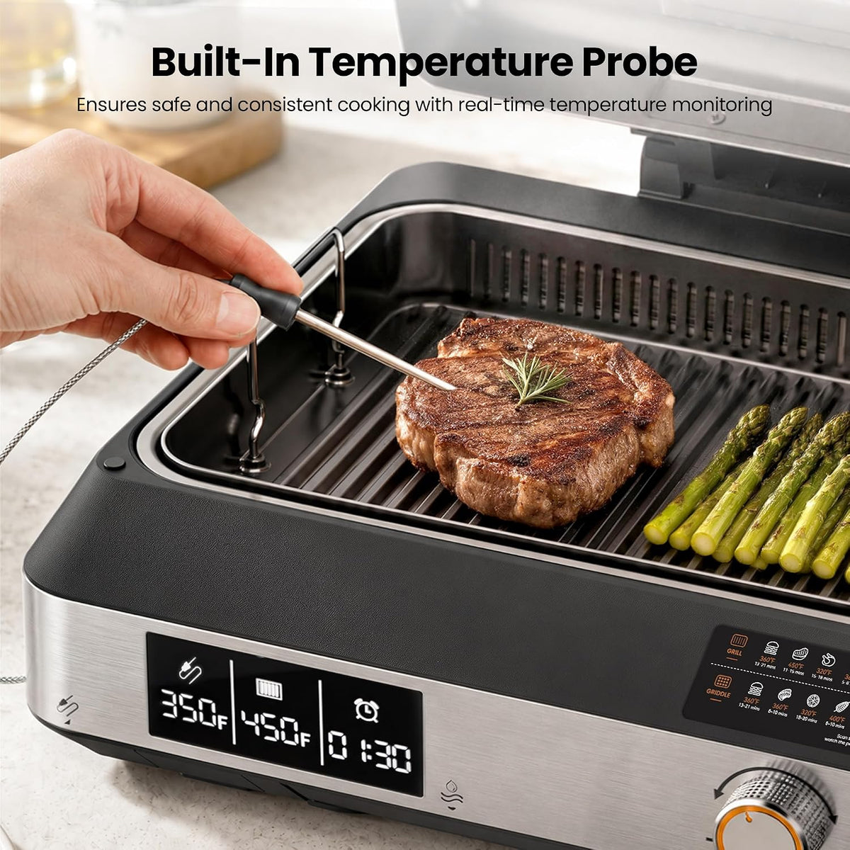Smokeless Indoor Grill & Electric Griddle, 2-in-1 Countertop Grill