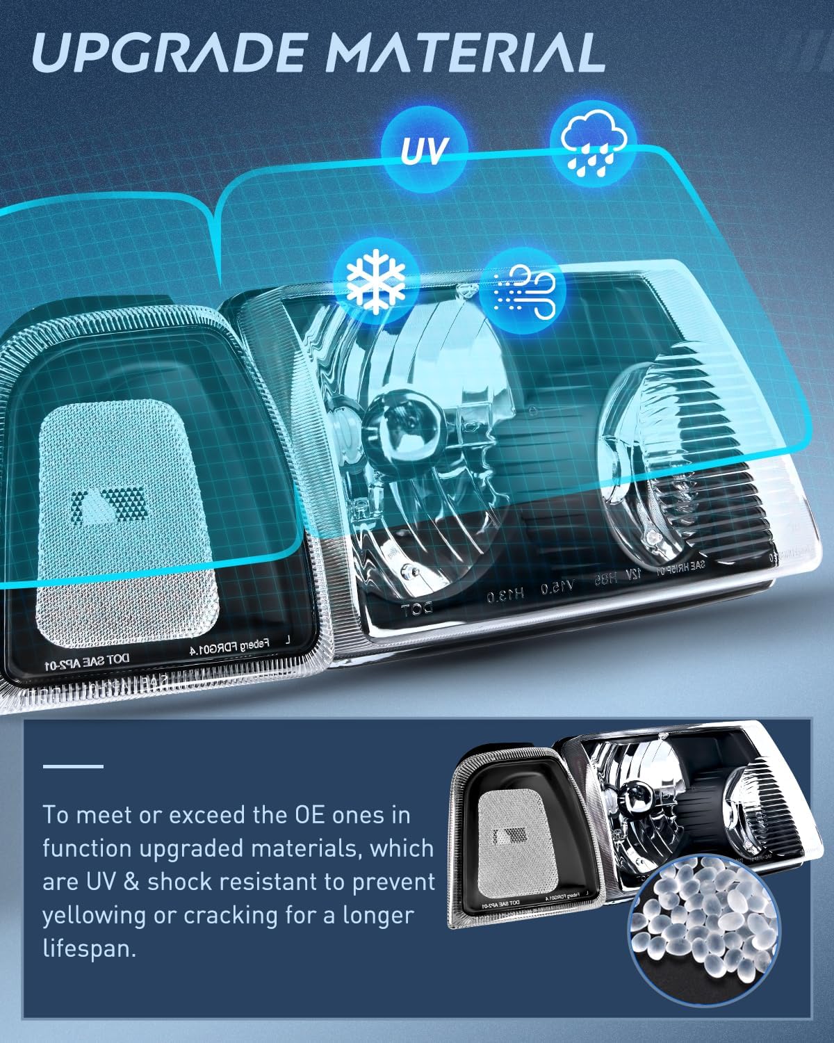 Nilight Headlight Assembly for 2001-2011 Ford Ranger