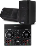 Party Mix Live DJ Controller and ALTO TX408 Powered PA Speakers Pair for Live Music, DJ sets, Events, Music production