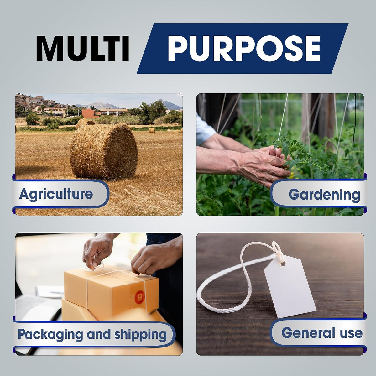 Heavy Duty 200 lbs Strong Polypropylene Tomato Twine, Garden Plant Tie String, Greenhouse Trellis Twine, Durable PP