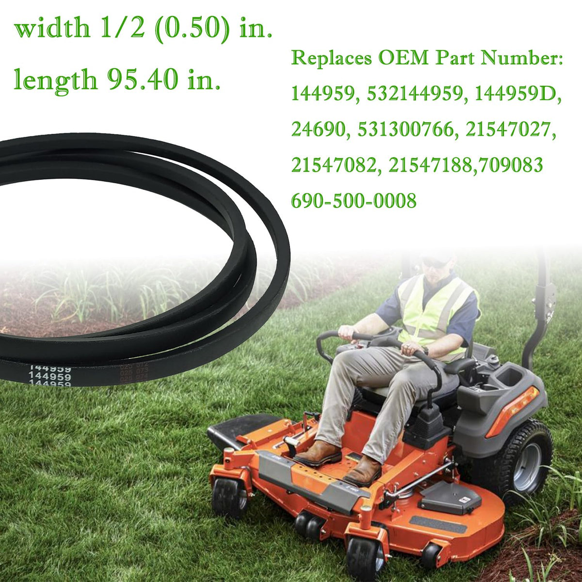 144959 Riding Mowers Deck Belt 42" for Craftsman LT1000 LT2000 LT3000 DYT4000 160855 130801 138255 Replaces Husqvarna