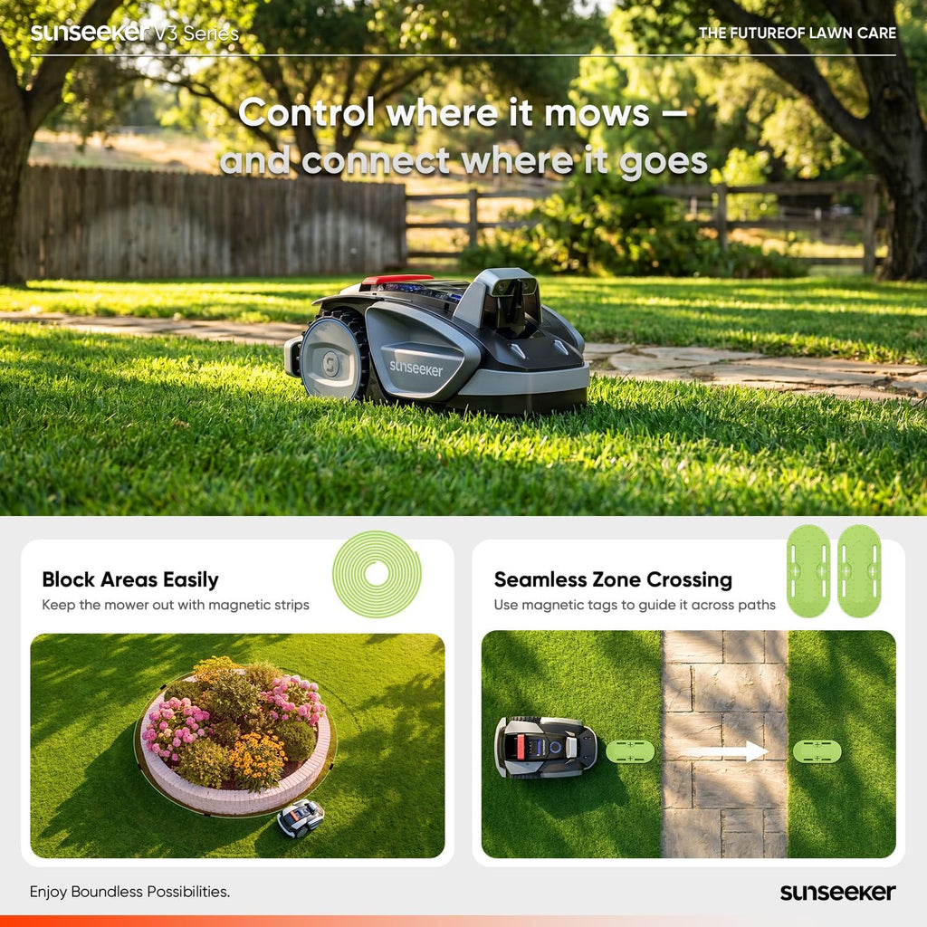 V3 Robot Lawn Mower, Vision AI, 0.15 Acre, Wire-Free | Easy routine mowing for first-time robot mower owners with