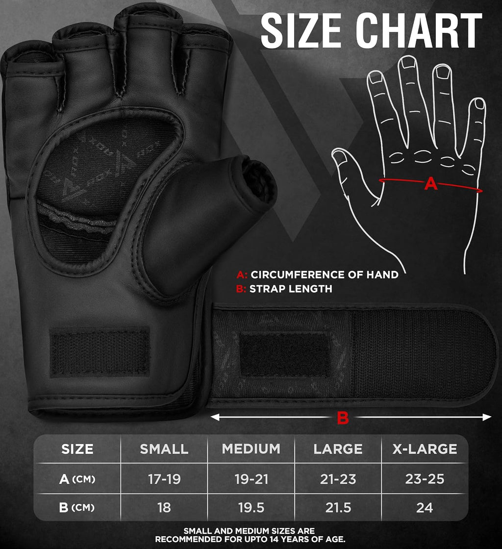 MMA Gloves Grappling Sparring, Maya Hide Leather, Boxing Gloves Men Women Muay Thai Martial Arts Training, Half